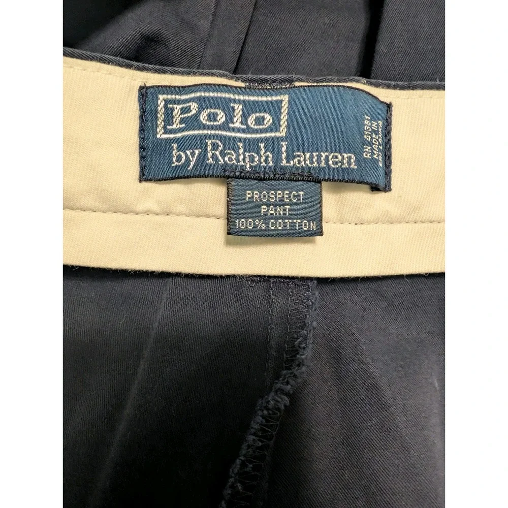 POLO RALPH LAUREN Navy Blue Prospect Pants 100% Cotton Casual Men's 42x32